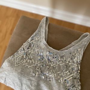 XS Victoria’s Secret Gray Sequin Tank Top